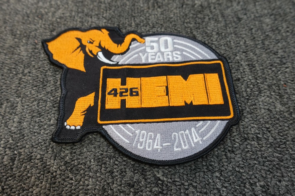 FOR MOPARS. 426 HEMI 50th ANNIVERSARY EMBROIDERED PATCH