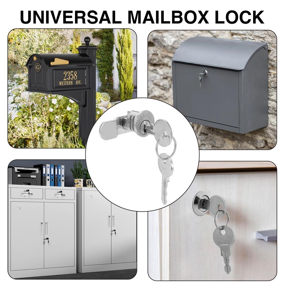 Universal Mailbox Lock and Key Set with 4 Keys for Almost All Locking Mail Boxes
