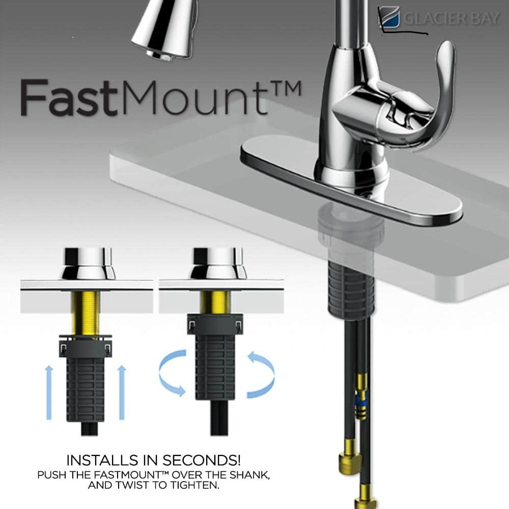 Glacier Bay Paulina Single-Handle Spring Neck Pull Down Sprayer Kitchen Faucet
