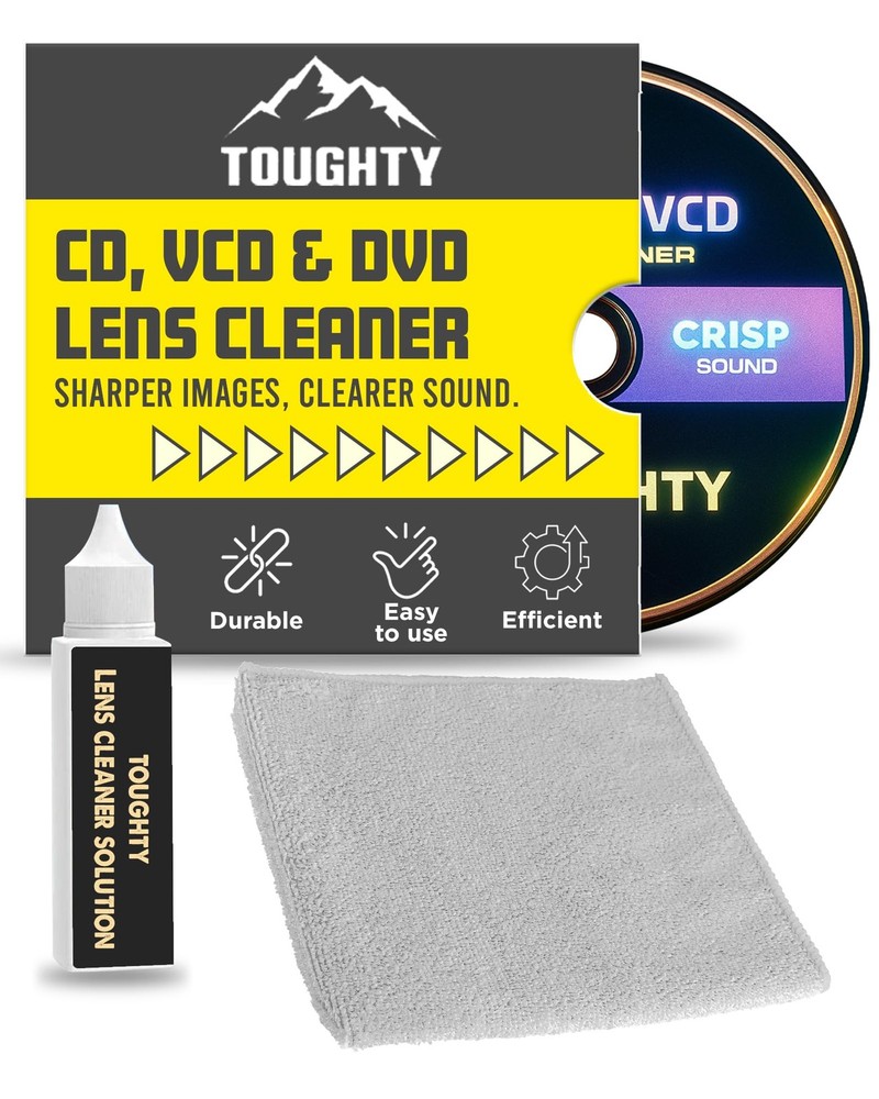 CD Disc Cleaner Lens Solution for Player, DVD Player & VCD – Safe Brush...