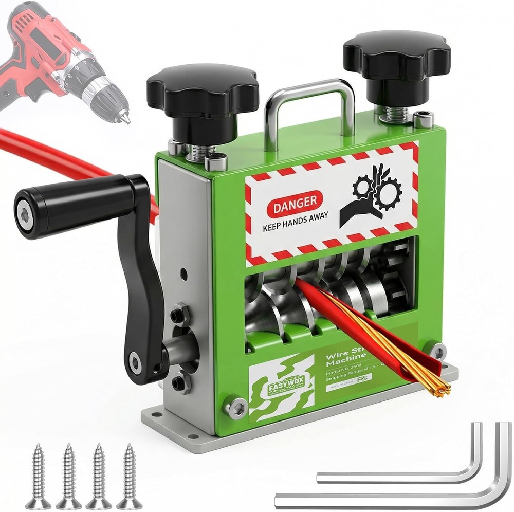 Manual Wire Stripping Machine, Drill Powered Hand Crank Wire Stripper Tool wi...