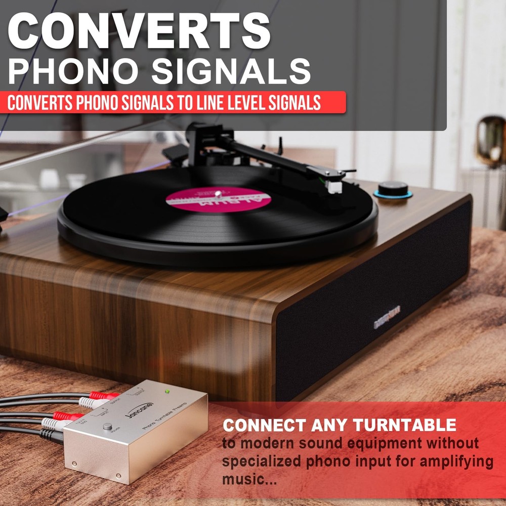 Jancane Phono Turntable Preamp, Upgraded preamplifier, preamp