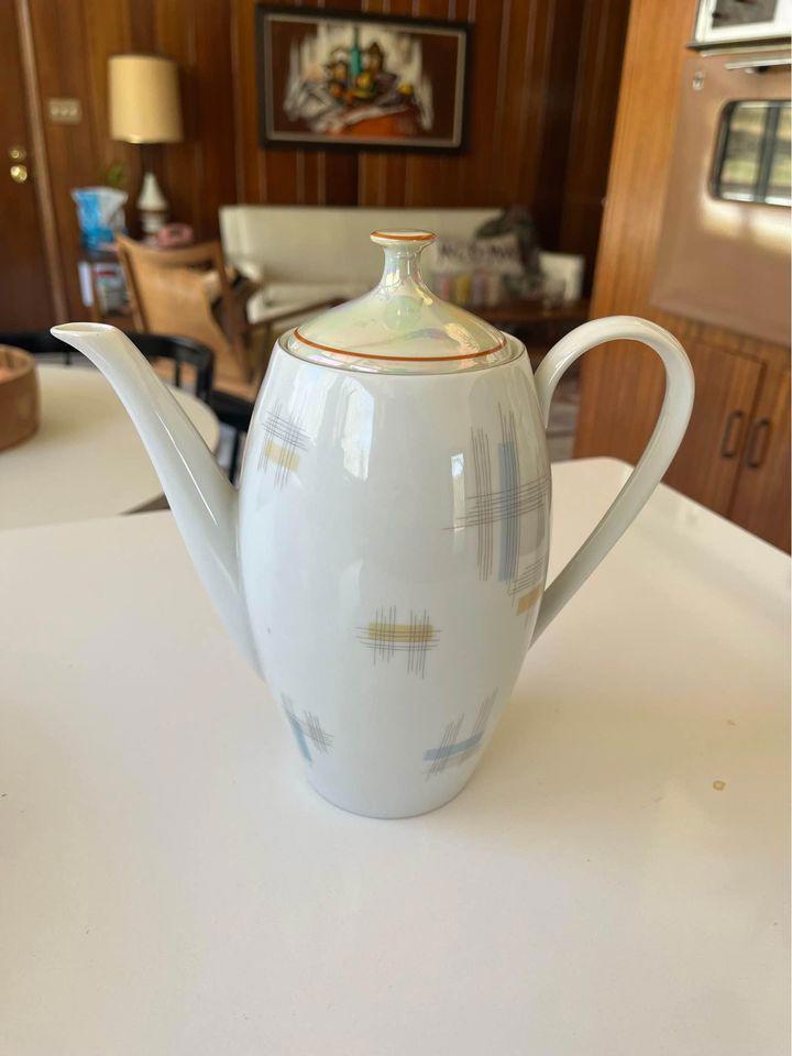 Vintage German Arzberg Tea Pitcher Mid Century Grid Pattern Pitcher Only