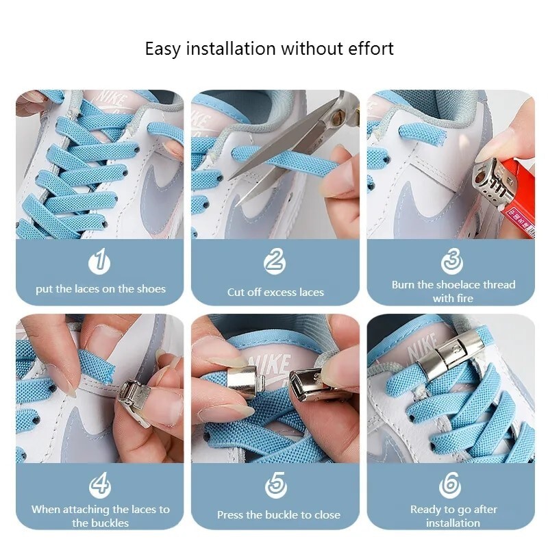 No Tie Shoe Laces Elastic Laces With Press Lock