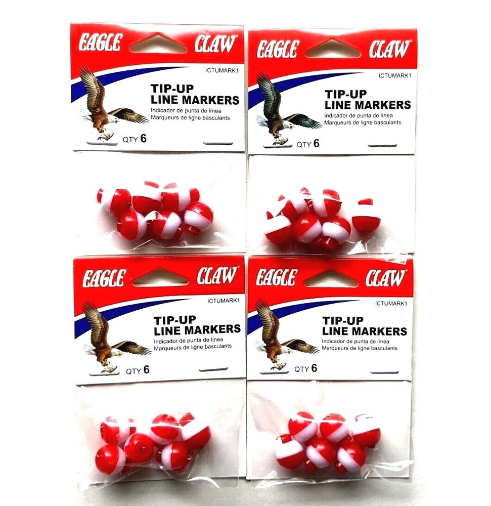 4 PACKS Eagle Claw Tip-Up Line Markers 6-Count Package #ICTUMARK1
