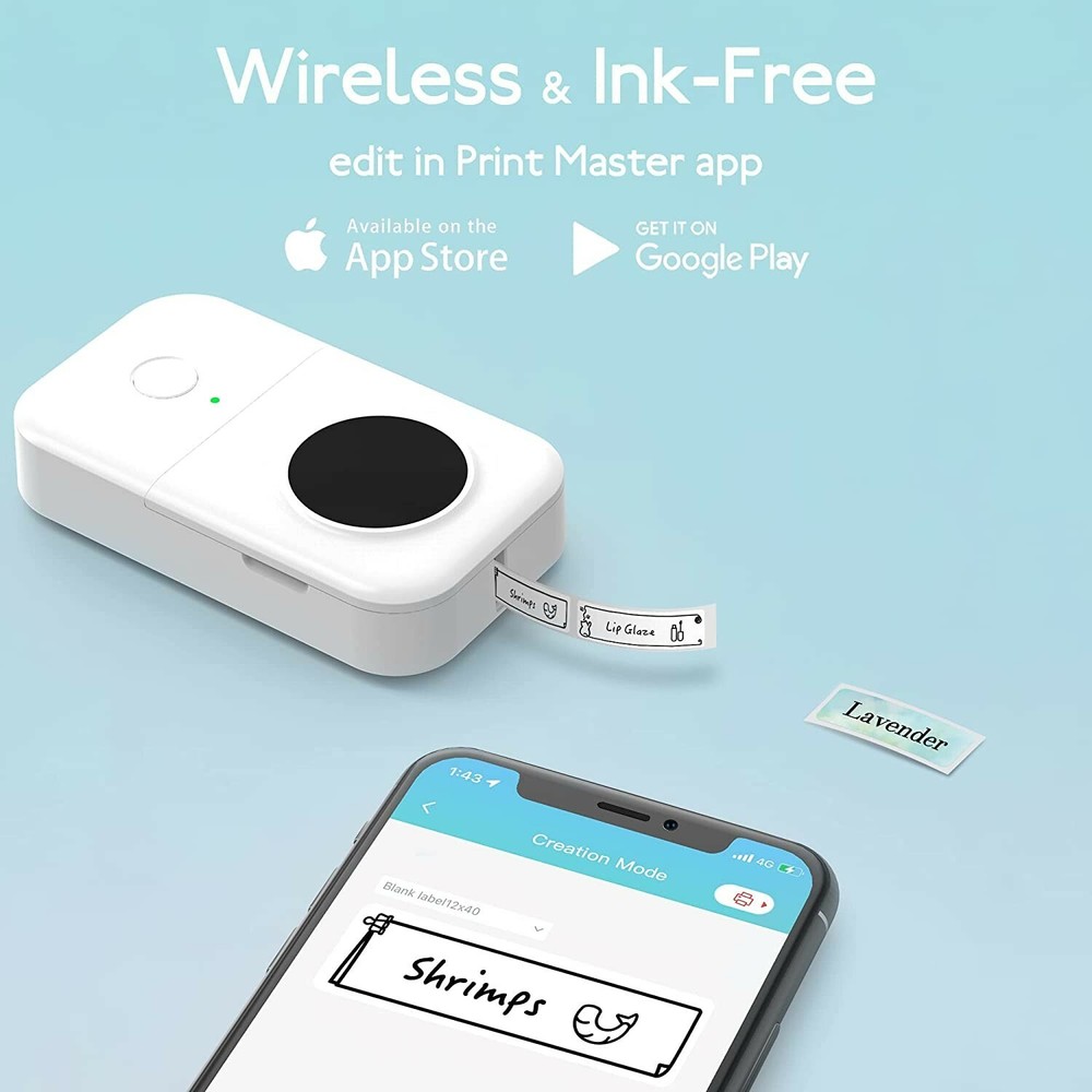 Phomemo D30 Mini Label Maker Machine Portable Wireless Small Thermal Printer