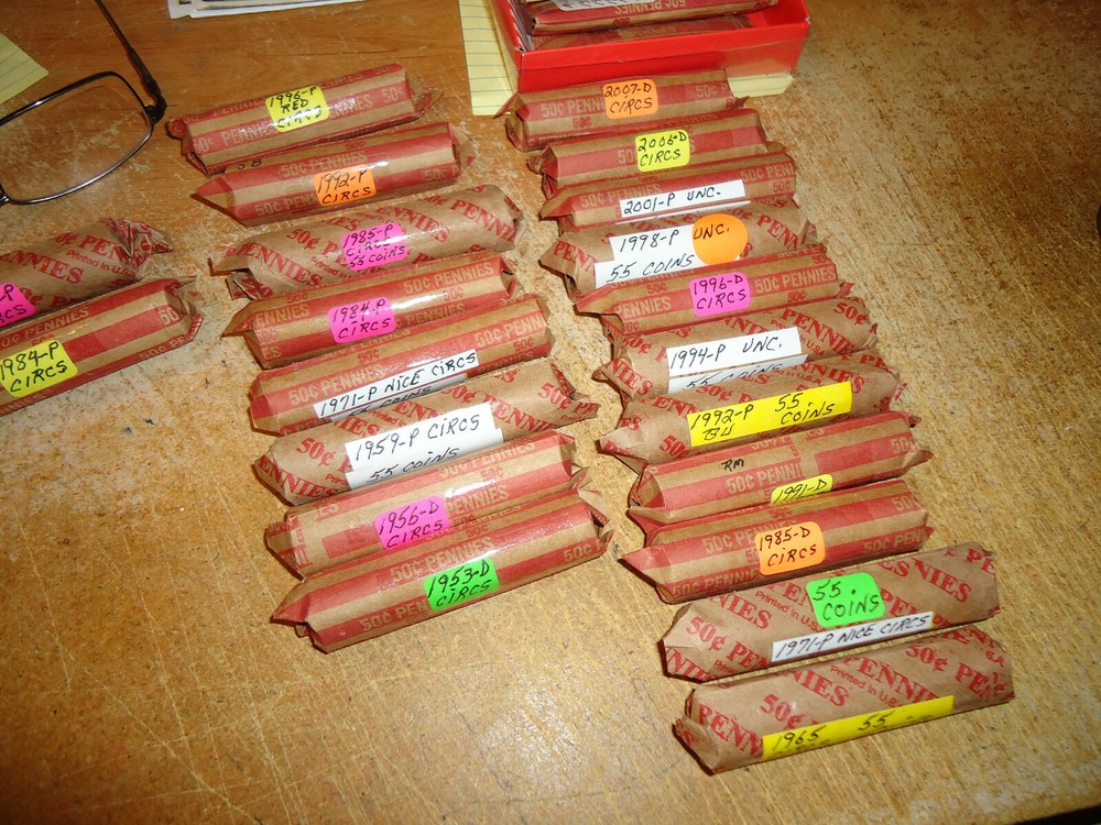 1971-P LINCOLN CENT ROLL (55 COINS)