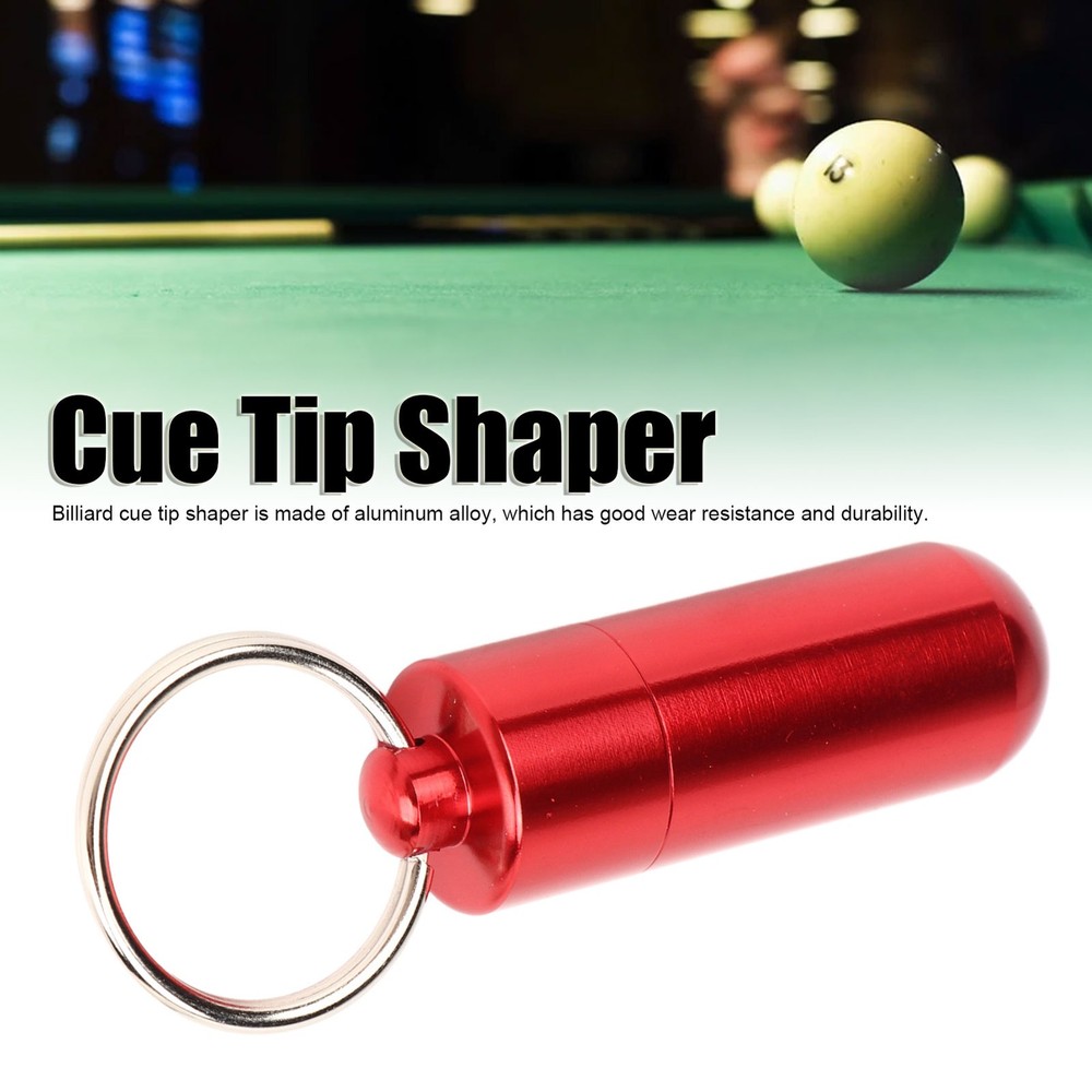 US (Red)Snooker Pool Tip Shaper Billiards Pool Stick Tip Tool Pick FF