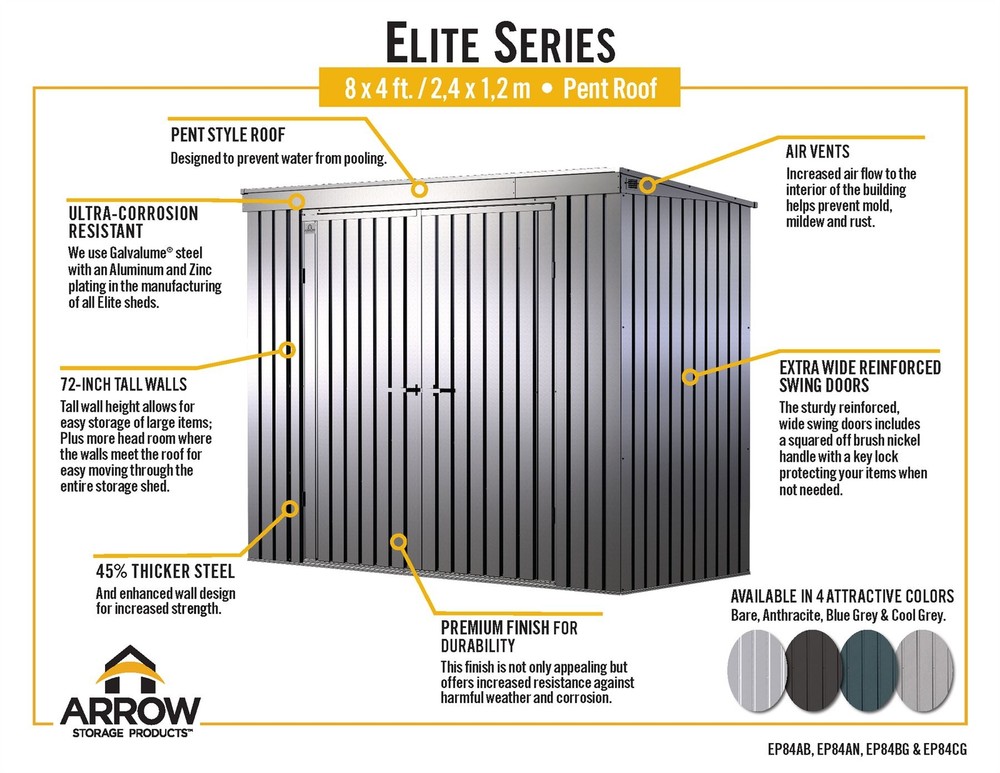 Arrow Elite, 6x4, Galvalume