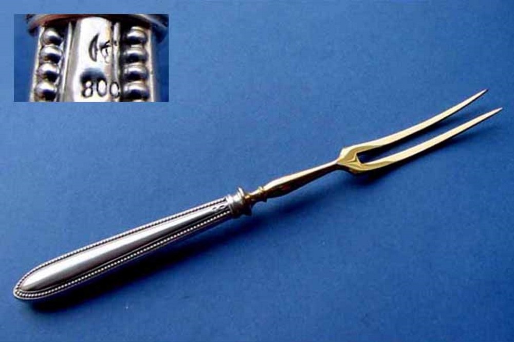 1. By 2. Fork/Serving Fork / Serving Fork, 800er Silver, XIX C.C202