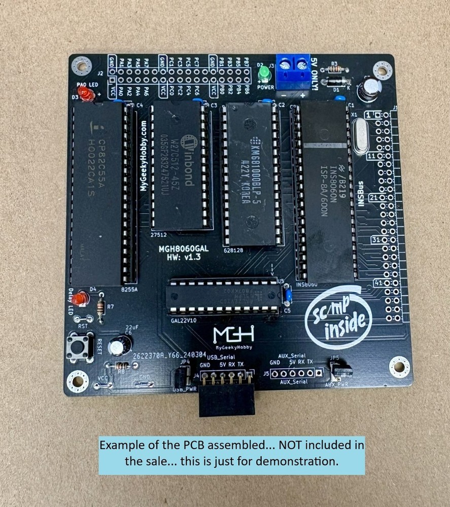MGH8060GAL - PCB for DIY INS8060 (SC/MP) CPU Single Board Computer