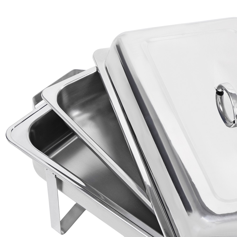 8 Packs Chafing Dish 8 Quart Stainless Steel Rectangular Chafer Full Size Buffet
