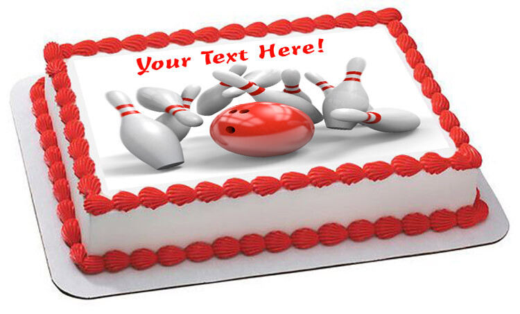Bowling - Edible Cake Topper or Cupcake Topper