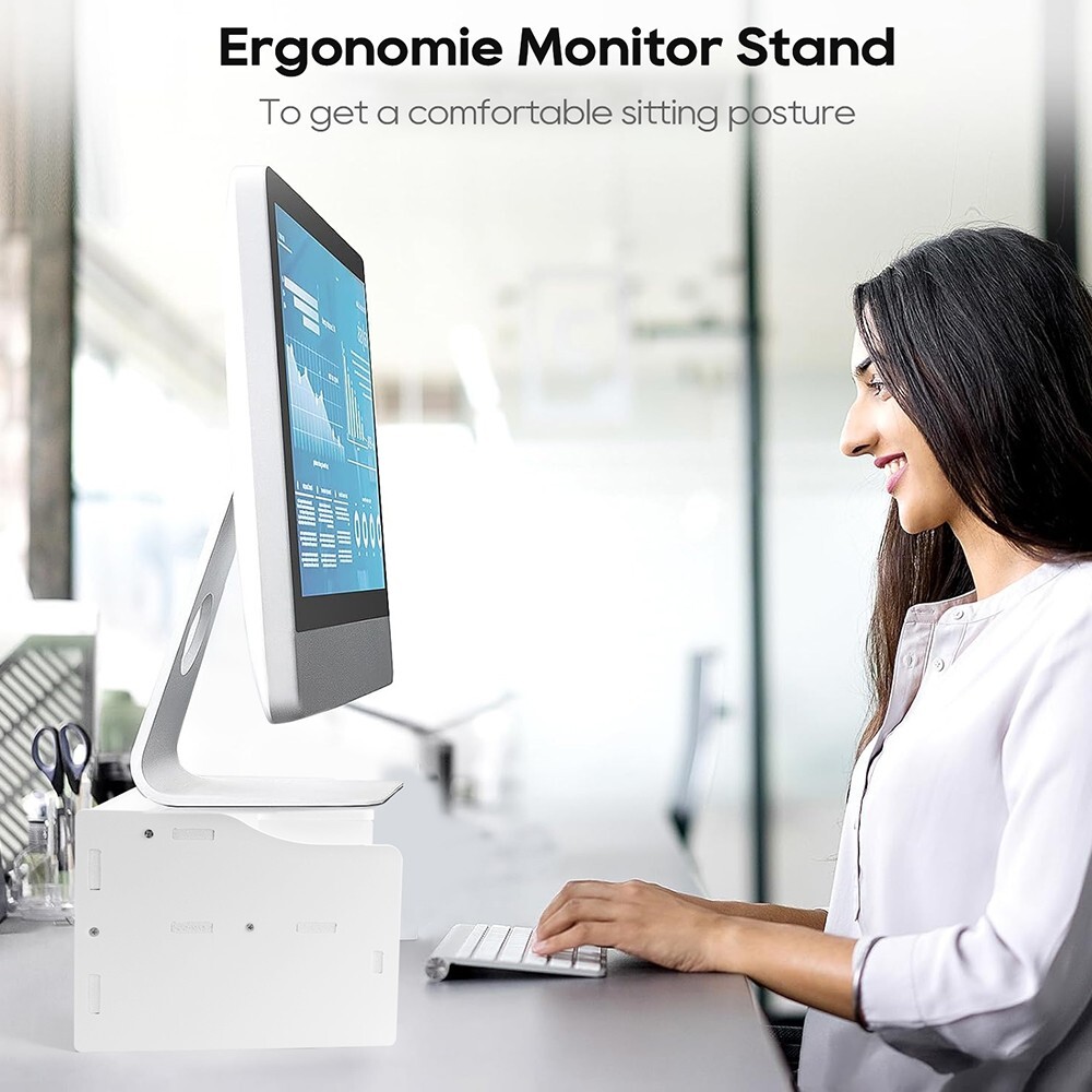 Monitor Riser Shelf- Space-Saving Desktop Stand for Computer&Laptop Organization