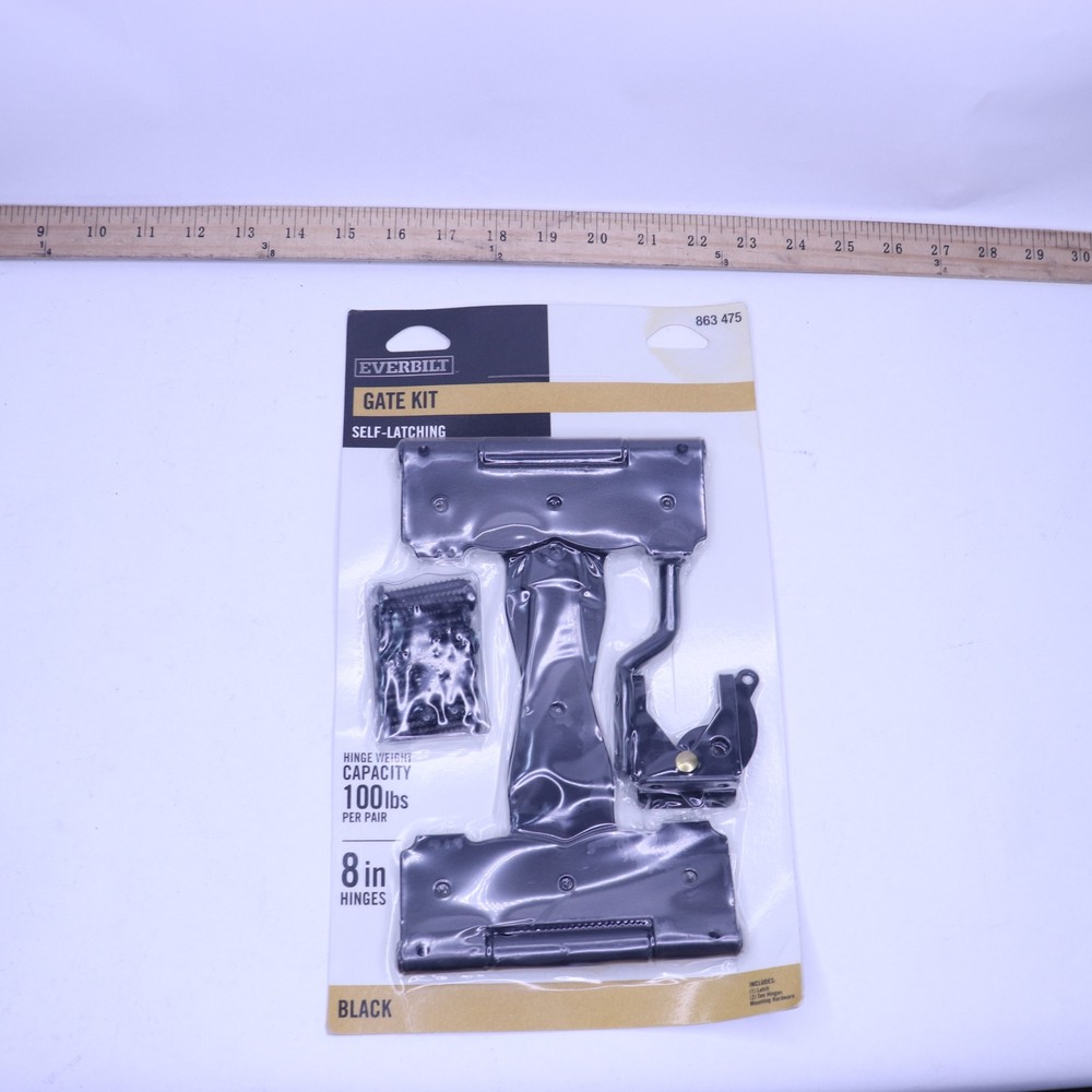 Everbilt Black Decorative Gate Hinge and Latch Set