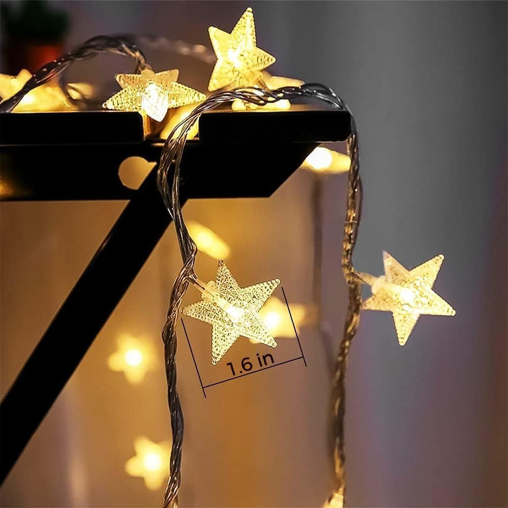 Star String Lights Plug in - 33 Ft 100 LED Star Fairy String Lights with Remote
