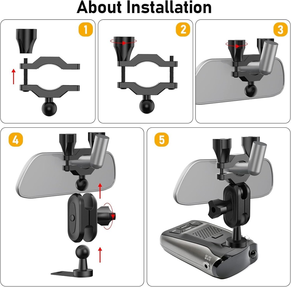 360-Degree Adjustable Radar Detector Mount for Uniden Models - Effortless Setup