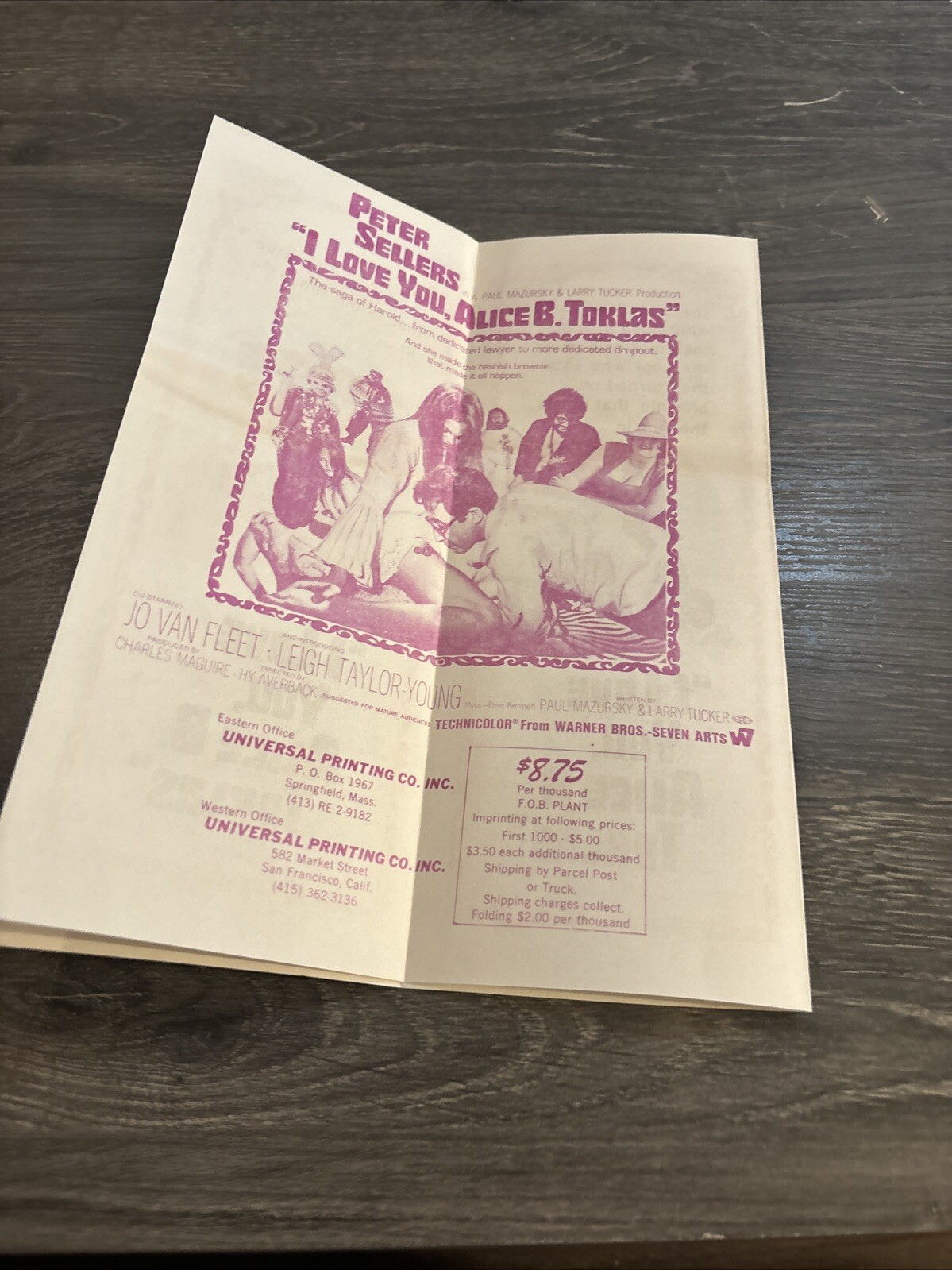 1968 I Love You Alice B Toklas Herald (B)