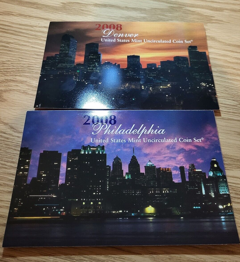 2008 P & D U.S. Mint Uncirculated Coin Sets in Sealed Packaging