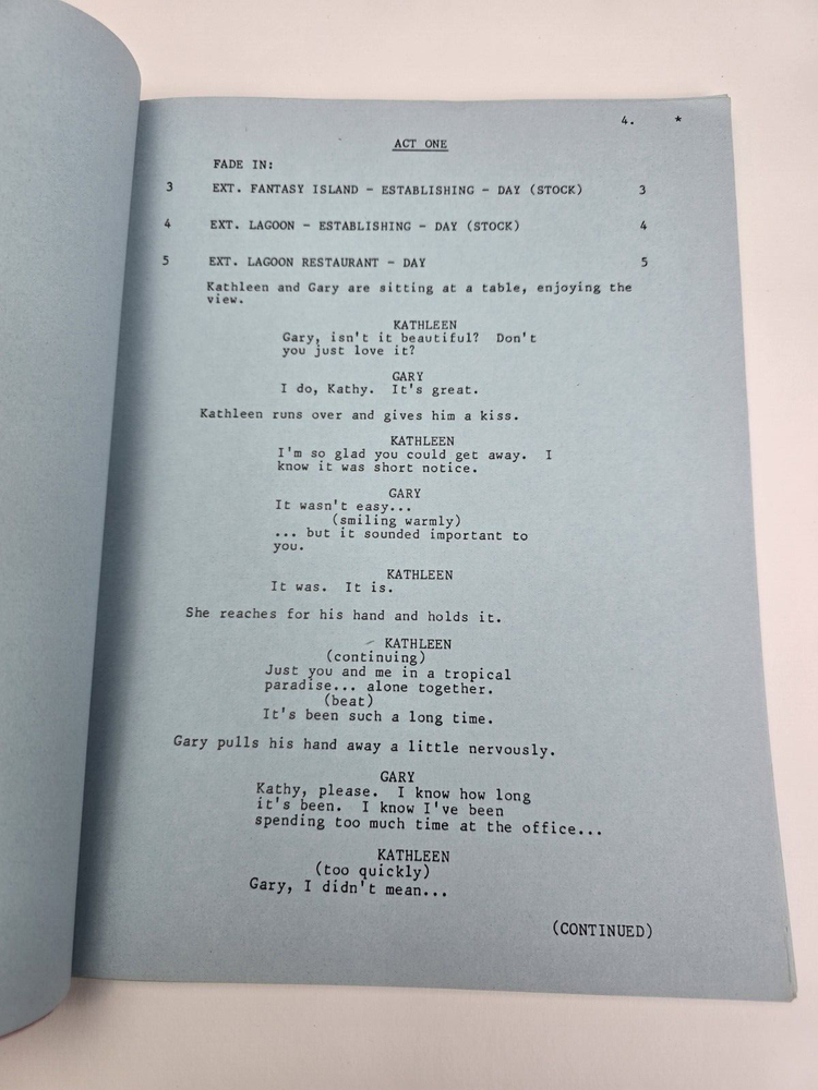 FANTASY ISLAND / 1983 TV Script, "Second Time Around/Three's a Crowd"