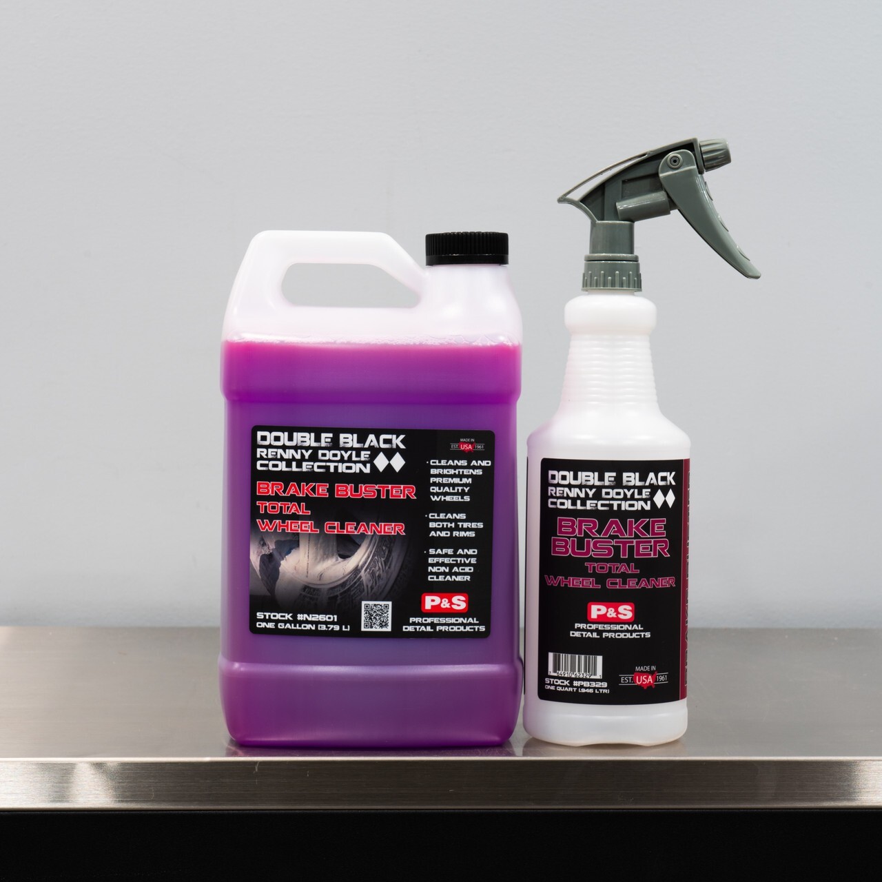 P&S Double Black Brake Buster 1 Gallon Wheel & Tire Cleaner & 32oz Bottle Combo