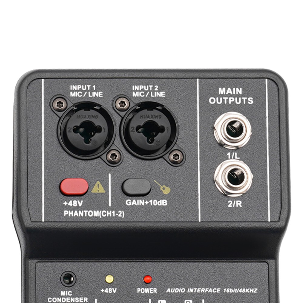 Pro Bluetooth Audio Mixer 4Channel USB DJ Sound Mixing Console Amplifier Studio