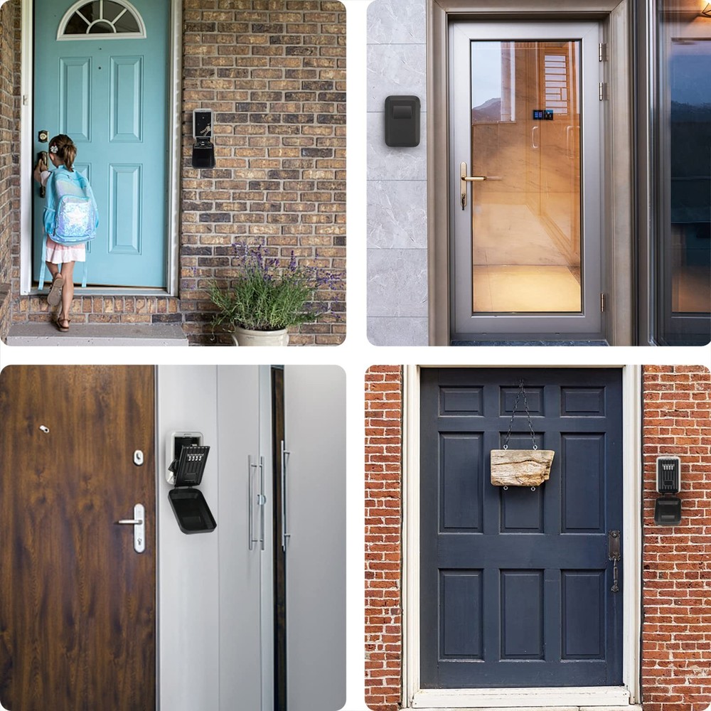 Key Safe Box Waterproof with Combination Lock 4 Digit - Resettable Code Outdo...