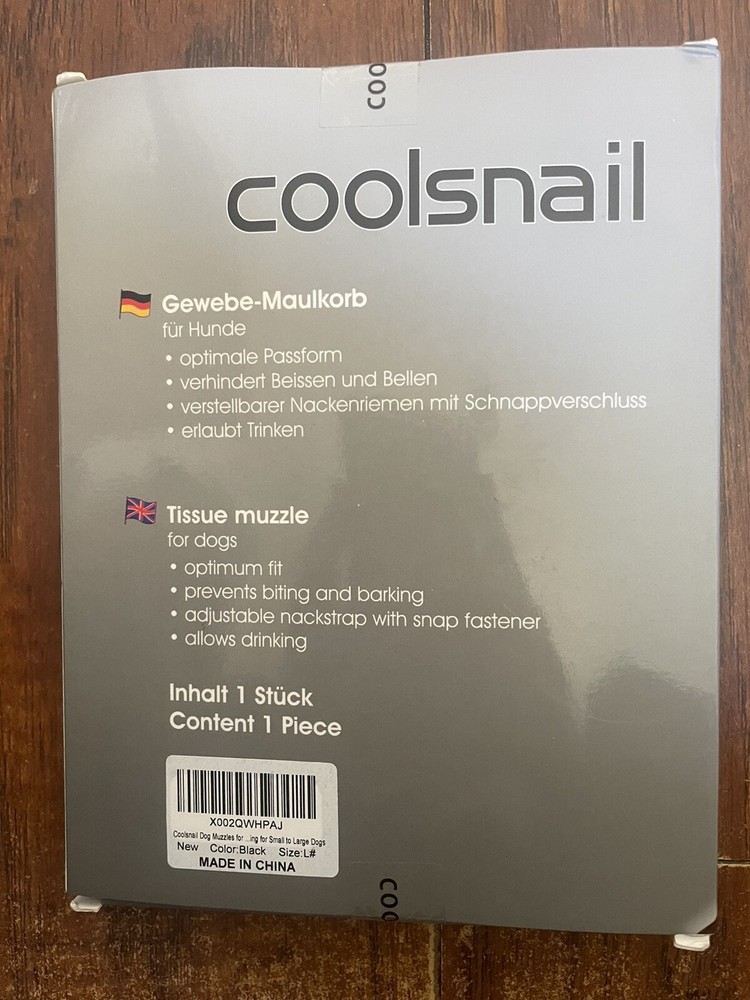 Coolsnail Dog Muzzle Training Dogs Large, Nylon Soft, Adjustable Breathable Mesh