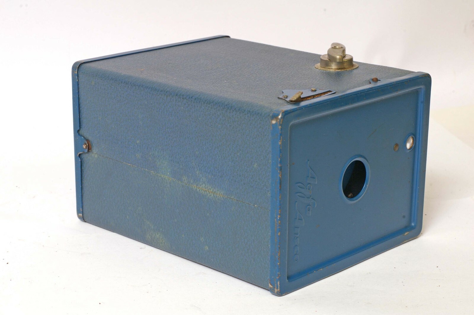 F90330~ AGFA ANSCO No. 2 MODEL D Uses 120 Film Box Camera **BLUE**