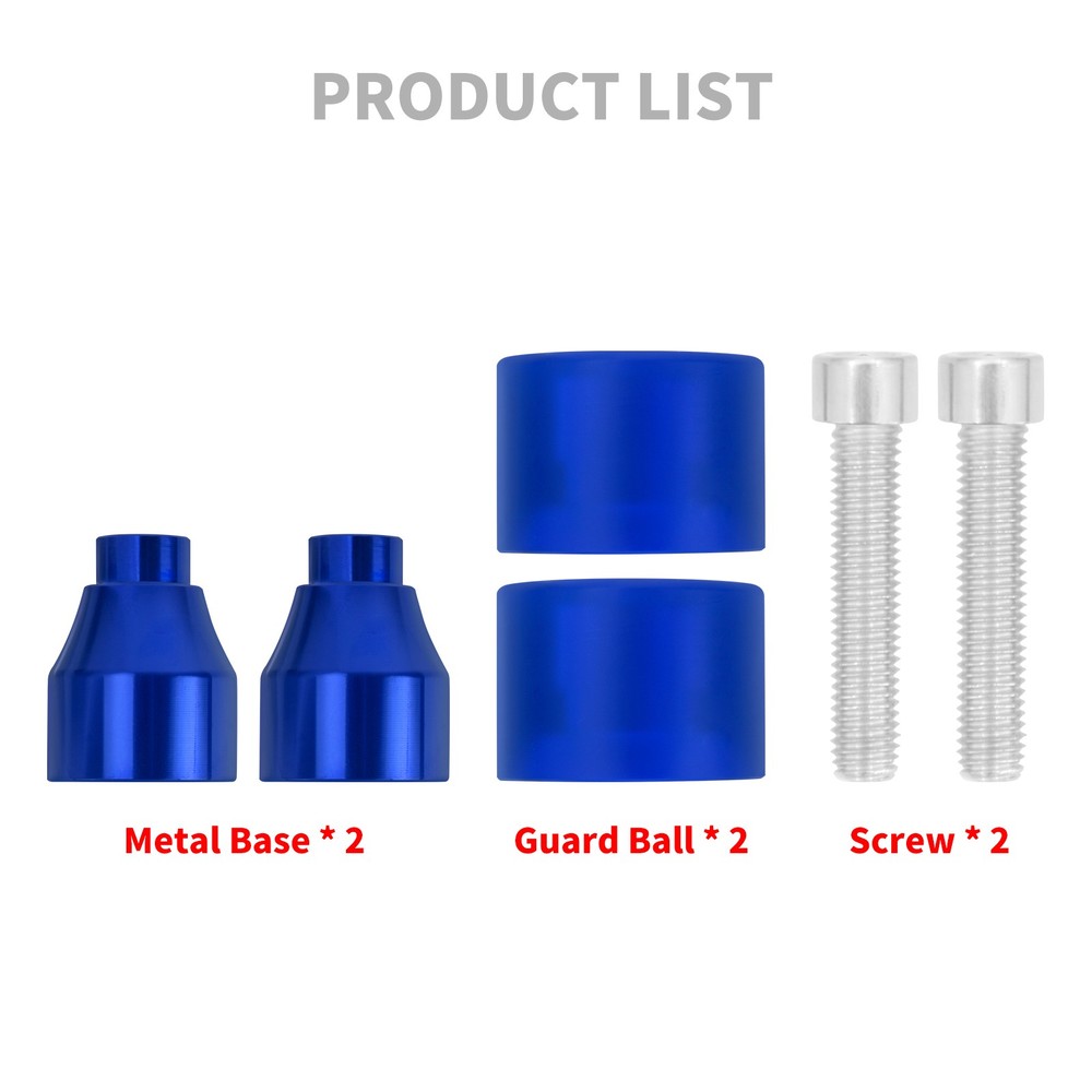 2x Engine Protective Guards Crashs Bars Blue Protector 12mm End Balls For Harley