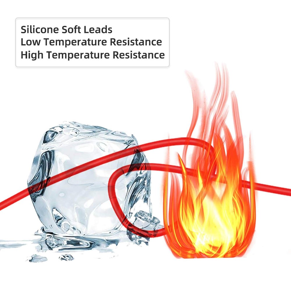 Multimeter Test Leads Kit Double Silicone Soft Cable Wire Multimeter Probes E...