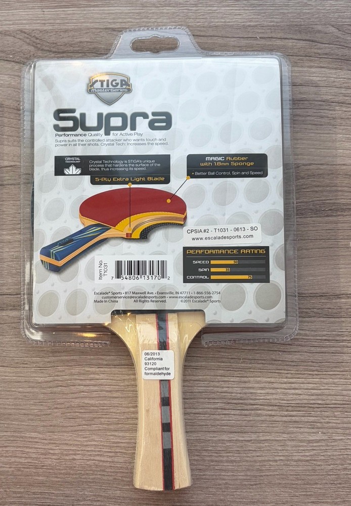 STIGA Master Series Supra Magic Rubber Paddle Racket