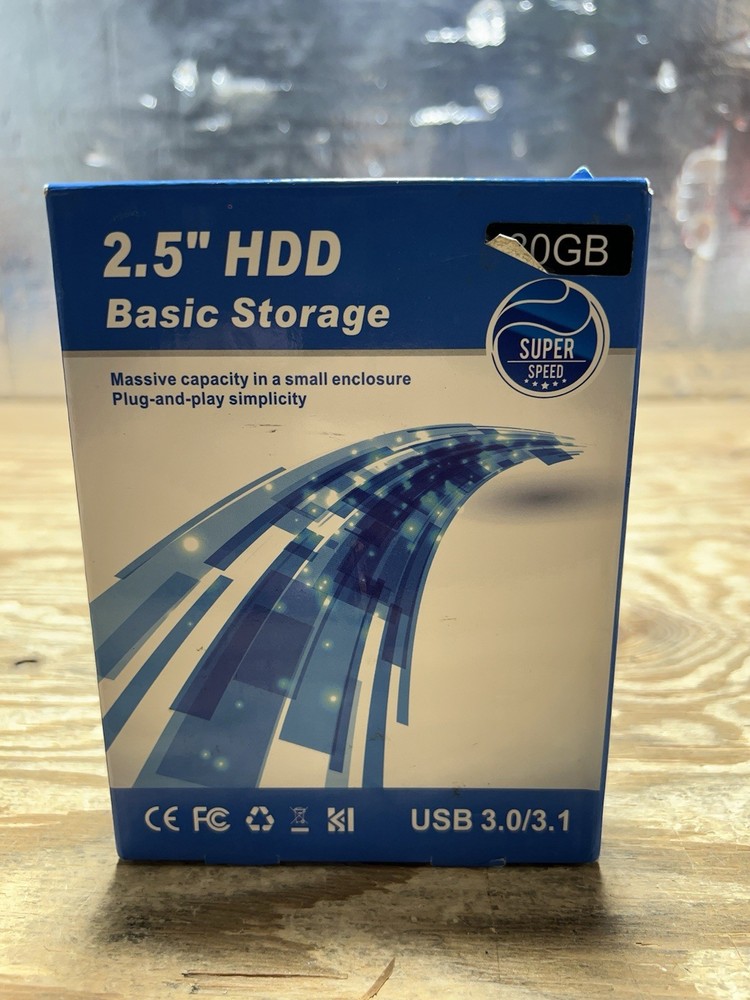 Super Speed 80GB 2.5" Basic Storage External Hard Drive - New in Box