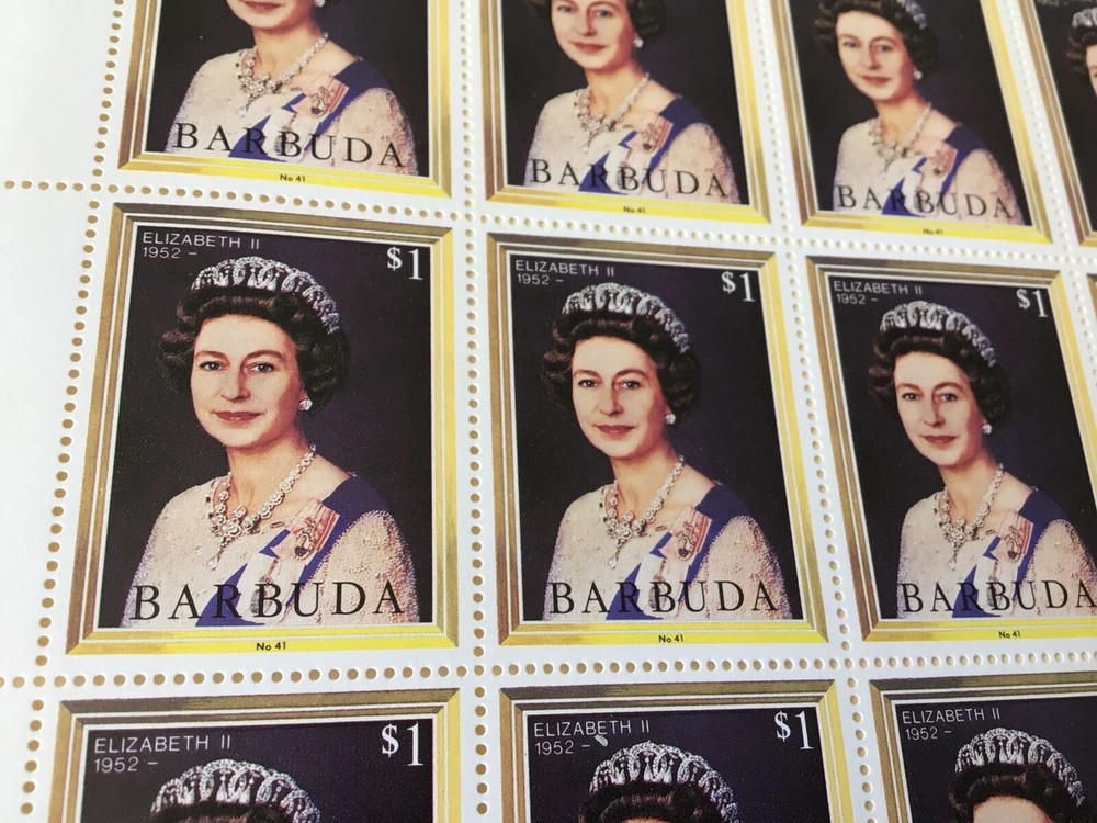 Queen Elizabeth 11 Barbuda mint never hinged stamps sheet Ref 55174