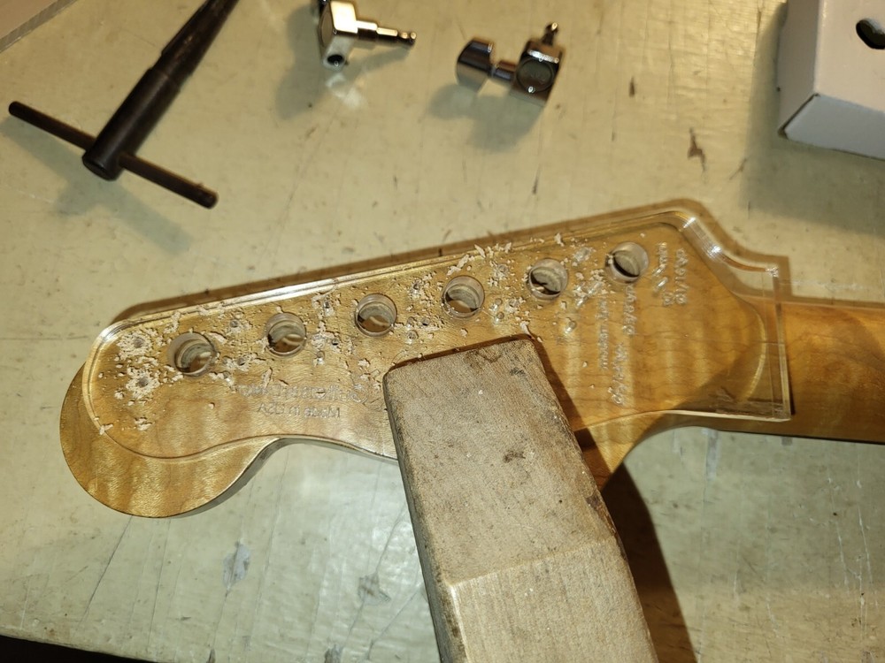 Custom Guitar Headstock Template Tuner Drill Pattern Strat neck HSMST