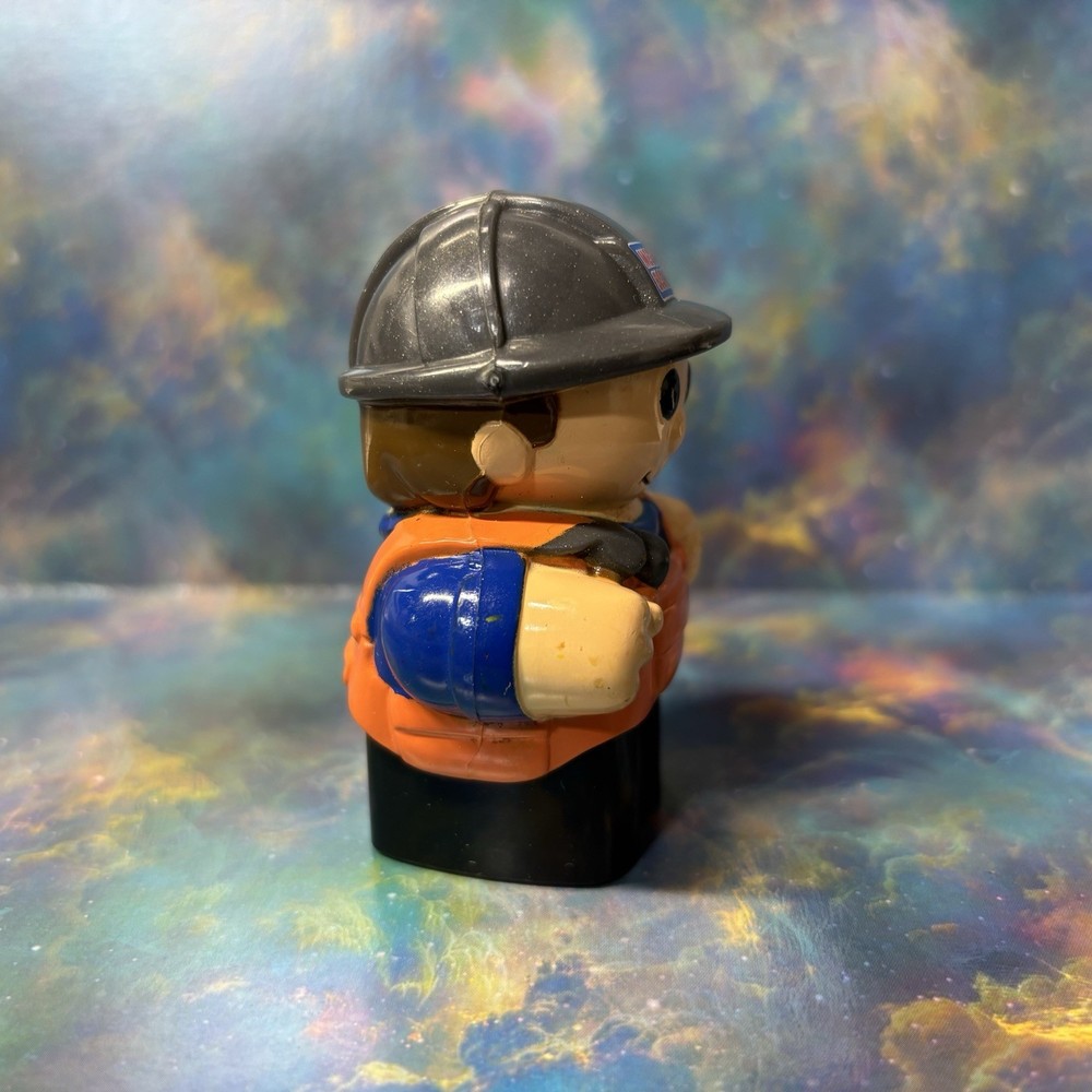 Mega Bloks First Builders Construction Worker Orange Overalls Hammer Figure