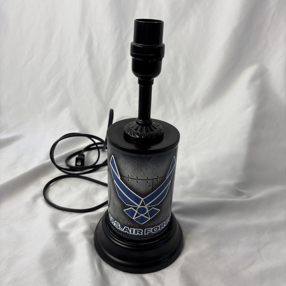U.S. Air Force Desk Table Lamp Gray Blue Lightweight WORKS