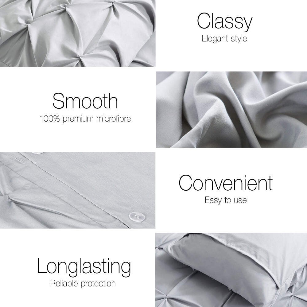NNEDSZ Bedding Queen Size Quilt Cover Set - Grey