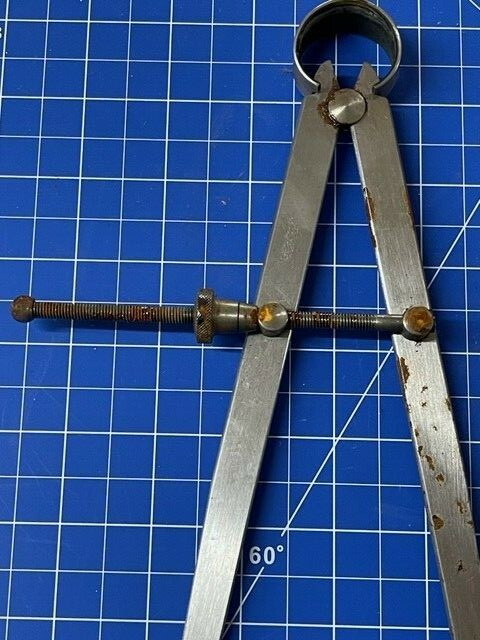 LUFKIN 42-12 Inside Caliper with Solid Nut, 12" VINTAGE rusty