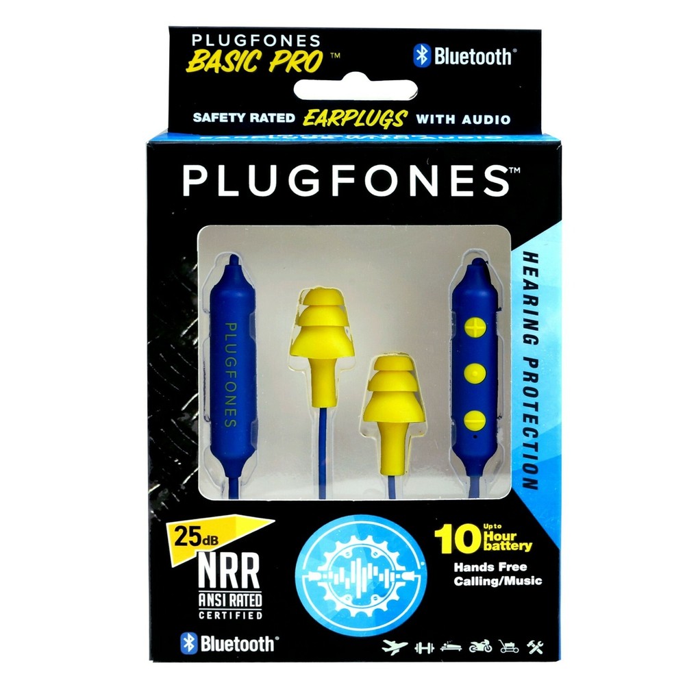 Plugfones Wireless BasicPro Bluetooth, Earplugs, Headphones Shooting OSHA Safety