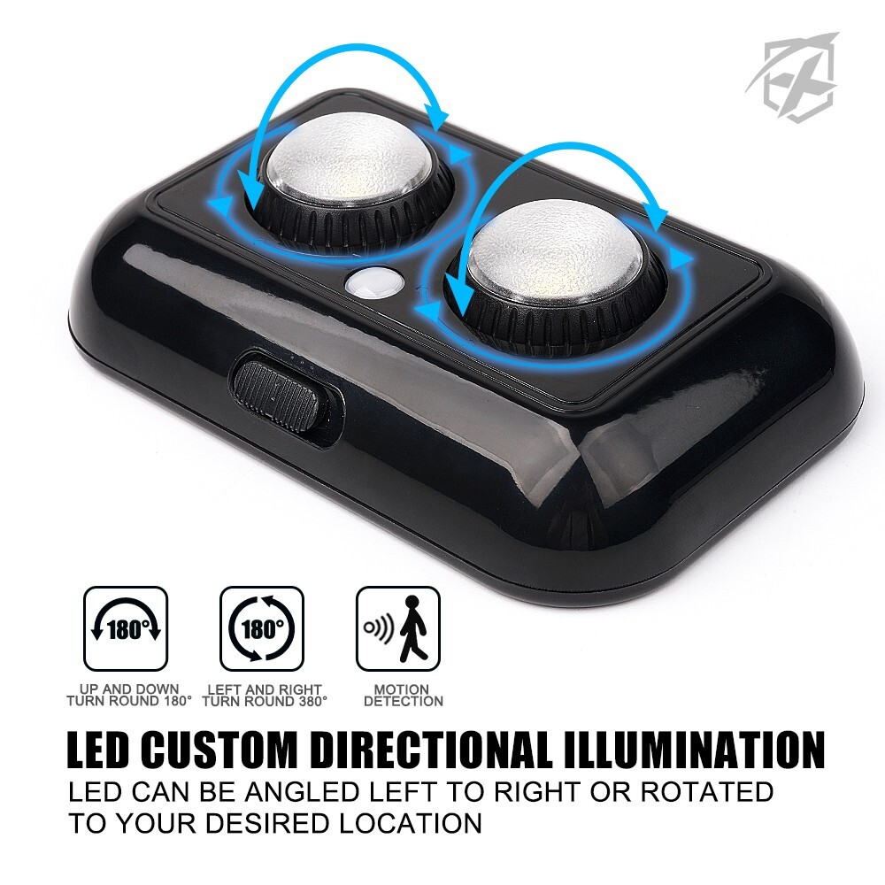 2Pcs Gun Safe Light with PIR Motion Sensor Light Activation Cabinet Light Pods