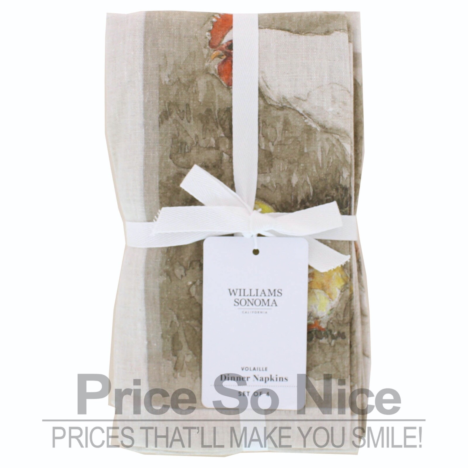 Williams Sonoma Volaille Napkins, Set of 4 MSRP $60