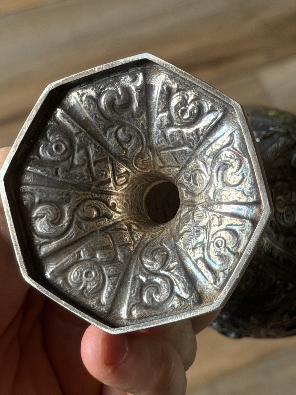 Ornate Goblet Chalice Coin Silver (?) 1871 Inscribed