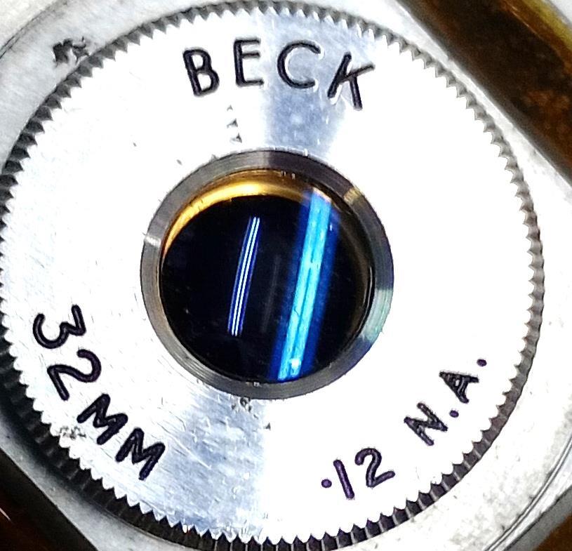 Beck 32mm .12 N.A. Objective Microscopic Lens