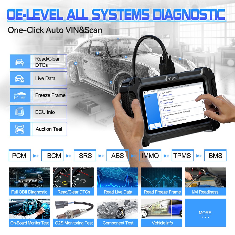 XTOOL IP500 OBD2 Full System Code Scanner For Buick, Chevrolet, Cadillac, GMC