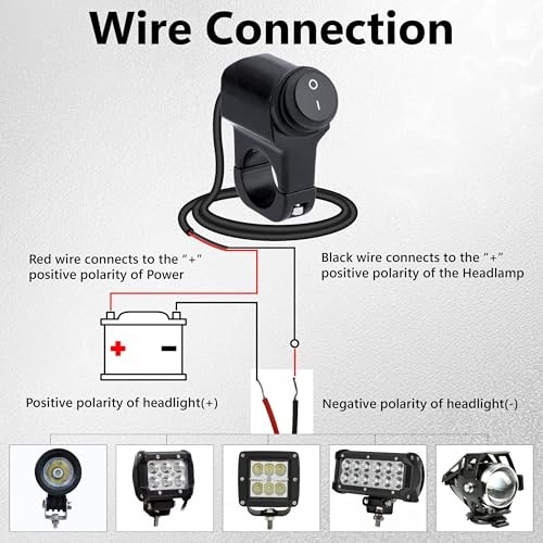 Motorcycle Handlebar Switch 12V, Waterproof Motorcycle Light Toggle 1 PC