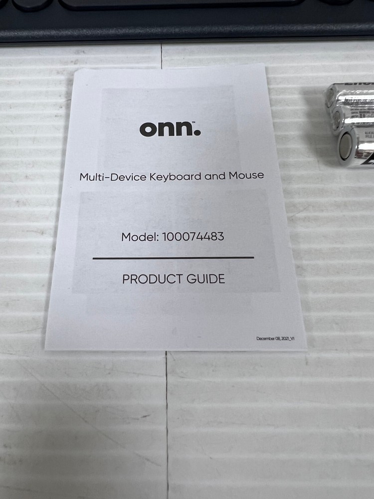 onn. Multi-Device Wireless Full Size Keyboard and 3-Button Mouse Set