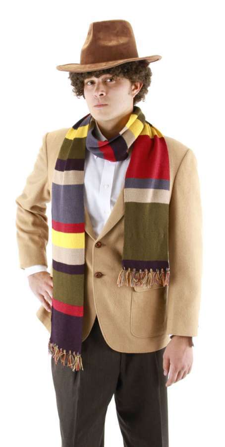Doctor Who Licensed Fourth Doctor 6 Foot Long Multi Colored Striped Knit Scarf