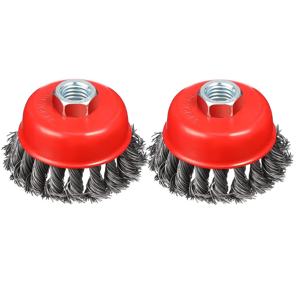 4" Wire Wheel Cup Brush, Coarse Twisted Knotted for Angle...