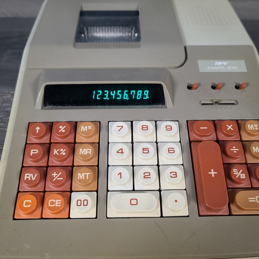 Vintage APF Mark 210 Adding Machine - Tested - For Parts - Please Read